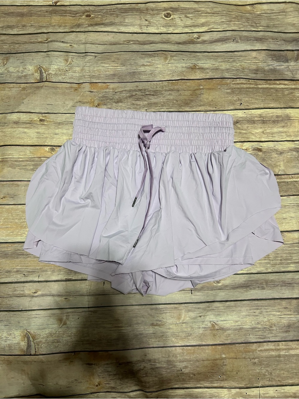 Amazon Lilac Ruffle Athletic Shorts with Smocked Waist Never worn without tags